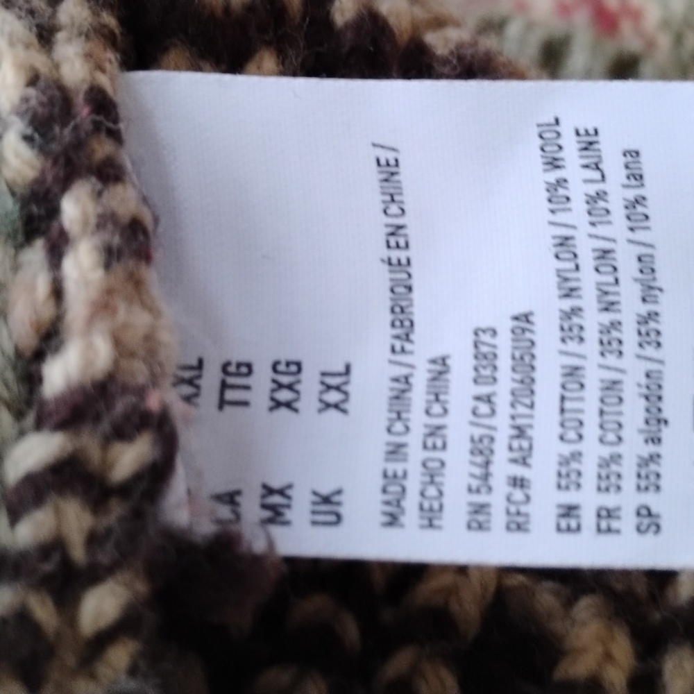 American Eagle Wool Blended Cardigan Sweater,Aztec/ Cozy, Size XXL - Picture 10 of 10